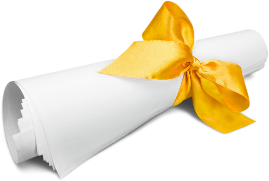 Document with Yellow Ribbon